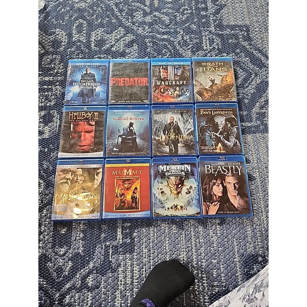 12 Fantasy Movies Bluray Vampire Witch Hunter Hellboy Dragons Warcraft Labyrinth